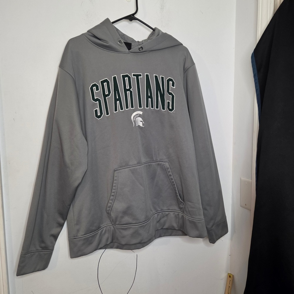 Top of the World Michigan State Spartans Hoodie Mens XXL Gray Performance Fleece